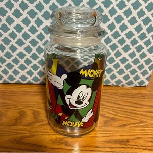 Vintage Mickey Minnie and Donald Glass Canister